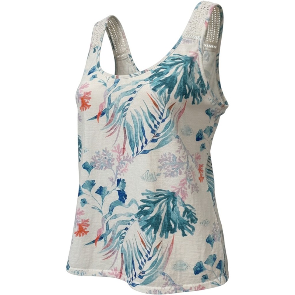 FatFace Marine Conservation‎ Society Ocean Print Crochet Lace Tank Top USA 8